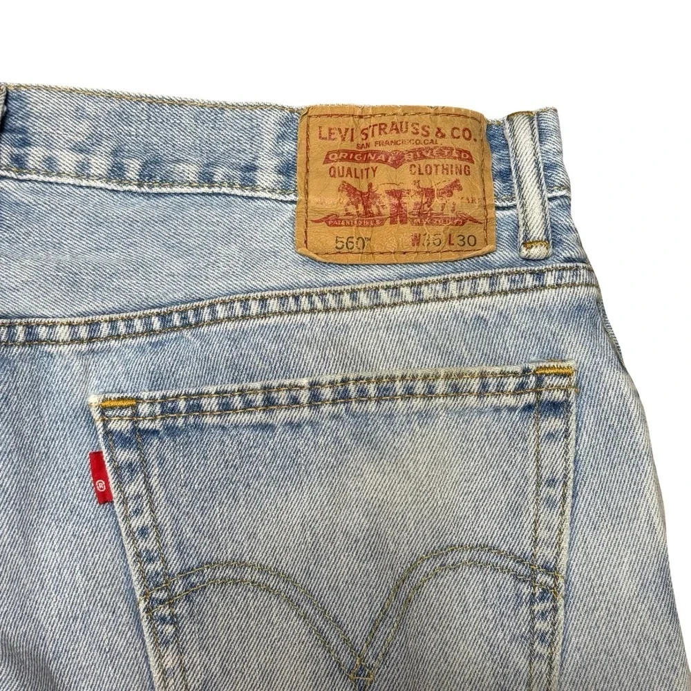 Levi's 560‎ men's comfort loose baggy light wash blue dad denim jeans 36x30